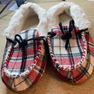 Plaid moccasins slippers